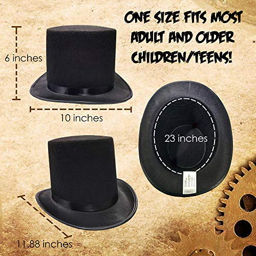 Nicky Bigs Novelties Tall Top Hat Costume Men Women Party Top Hats Adults Formal Magician Hats Halloween One Size Fits All - Image 4