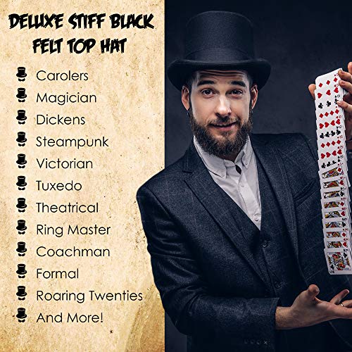 Nicky Bigs Novelties Tall Top Hat Costume Men Women Party Top Hats Adults Formal Magician Hats Halloween One Size Fits All - Image 5