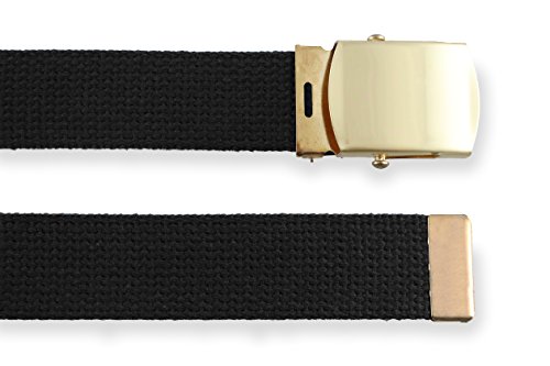 Thomas Bates Canvas Military Cargo Belt with Brass Buckle - Durable Cotton Webbing - Casual, Outdoors, Golf – Trim-to-Fit - Image 5