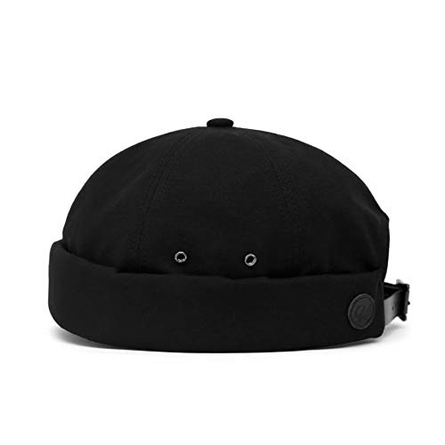 UNDERCONTROL Vintage Brimless Sailor Fisherman Leon Hat Miki Skull Docker Leather Strap Beanie Cap for Men & Women Korea - Image 6