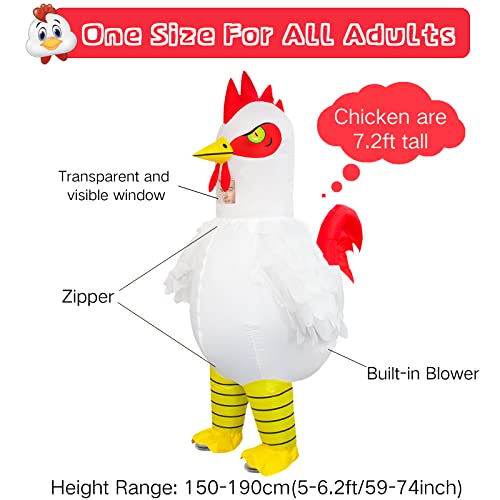 Seeds of Light Inflatable Chicken Costume Adult Funny Halloween Costumes Blow up Chicken Costumes for Men Women Cosplay Party Easter - Image 3