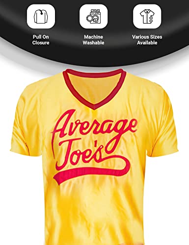 Ripple Junction Dodgeball Average Joe's Adult Yellow Jersey Halloween Costume Set Cosplay - Officially Licensed - Image 4