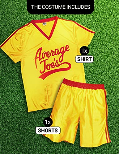 Ripple Junction Dodgeball Average Joe's Adult Yellow Jersey Halloween Costume Set Cosplay - Officially Licensed - Image 5