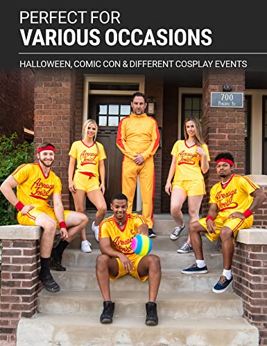 Ripple Junction Dodgeball Average Joe's Adult Yellow Jersey Halloween Costume Set Cosplay - Officially Licensed - Image 6