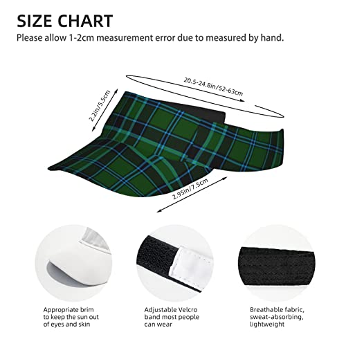Adjustable Performance Sun Visor Hat with Sun Protection for Men and Women Tartan Clan Print - Image 5