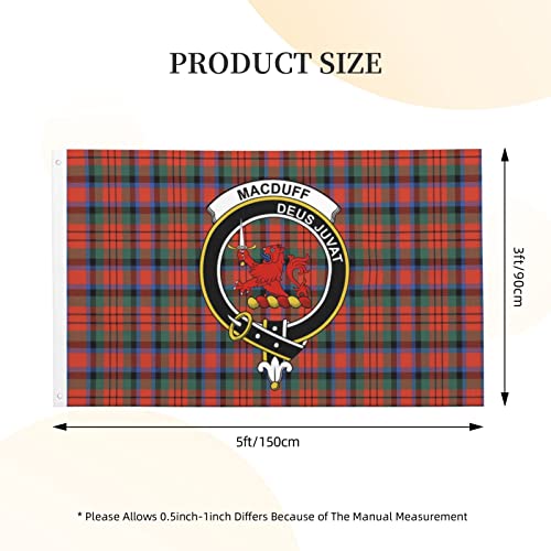 Double Sided Garden Flag 3x5FT Macduff Ancient Tartan Clan Badge Outdoor Decorative Home Flag Courtyard - Image 4