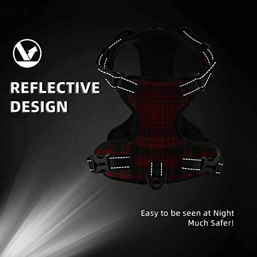 Dog Harness No Pull, Macpherson Clan Black and White Dress Tartan Adjustable Reflective Breathable Oxford Soft Vest for Small Medium Large Dogs Training Walking Pet Harness - Image 7
