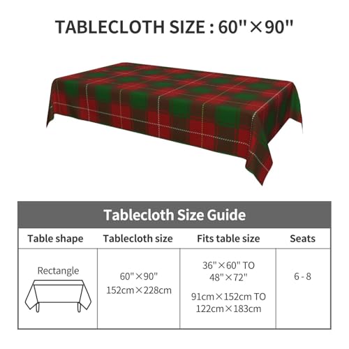 SolaraPulse Rectangle Tablecloth, Scottish Clan MacDuffee Tartan Stain-Resistant, Wrinkle-Free, Washable Cover for Dining, Parties, and Wedding 60x90in - Image 10